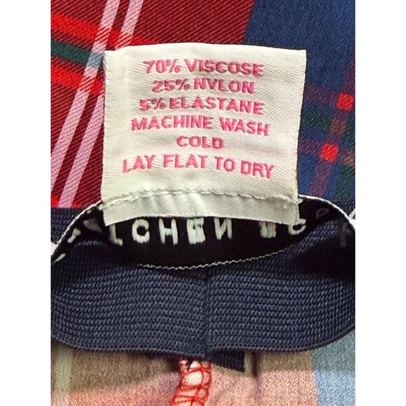 Gretchen Scott Middleton Plaid Gripeless Pull On Pants Red Size Large L - Picture 5 of 10